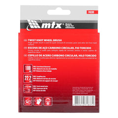 Escova De Aço Carbono Circular 100mm Furo 22mm 12500rpm MTX 746309 Para Esmerilhadeira