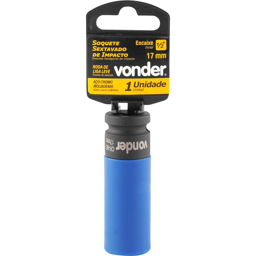 Soquete Sextavado Impacto Encaixe 1/2" 17mm Vonder