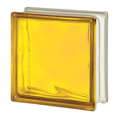 Tijolo de Vidro 19 x 19 x 8 CM Amarelo Translúcido 06 Unidades Tradestar