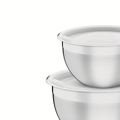 Jogo De Potes Em Aço Inox 3 Peças Com Tampa Plástica Tramontina Cucina