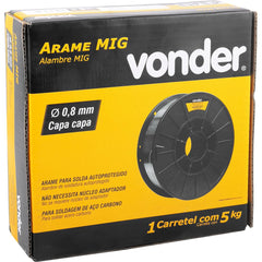 Arame Mig 0,8 mm Carretel 5 Kg sem Gás Vonder