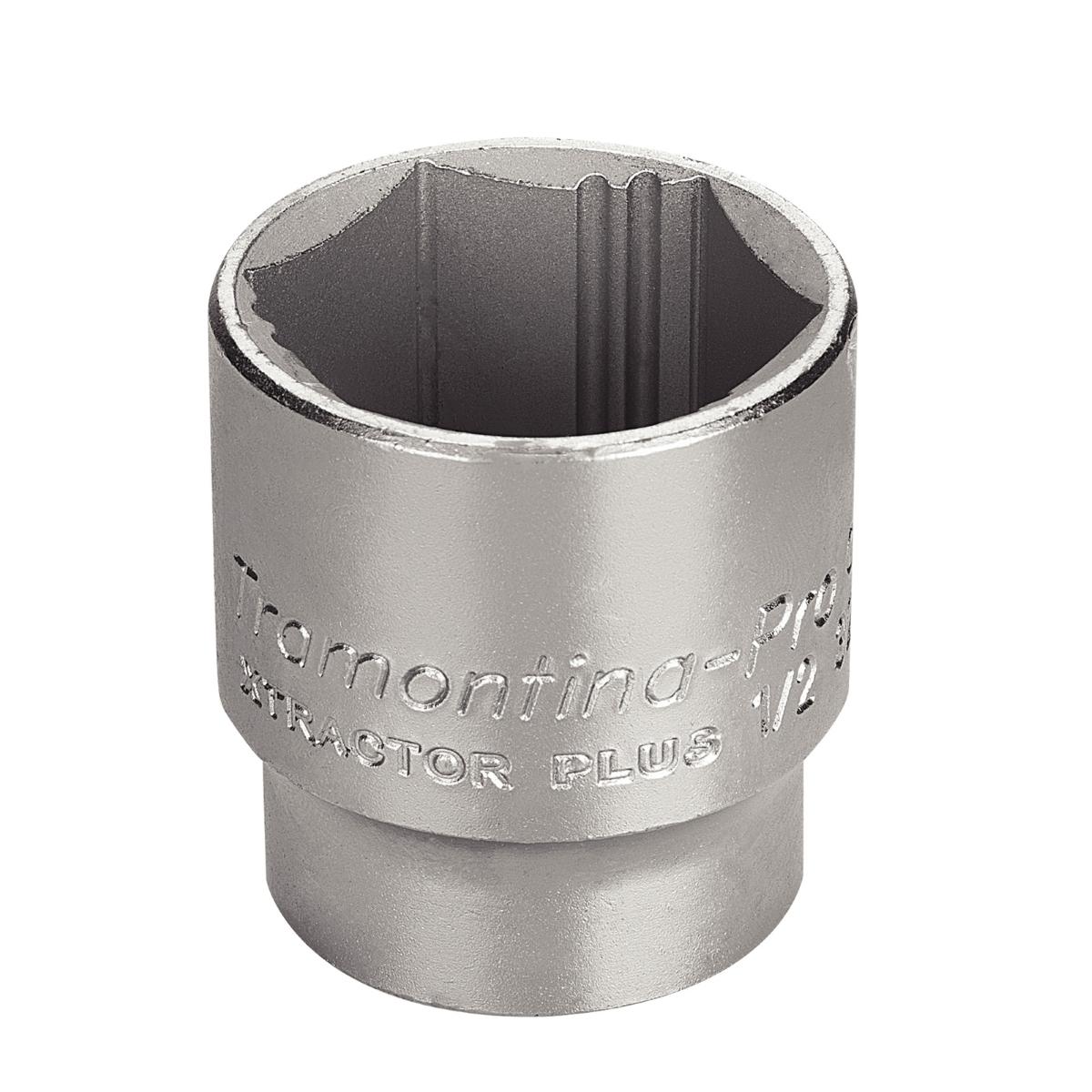 Soquete Xtractor Plus 32mm 1/2'' Aço Cromo Vanádio DIN 3124 Remoção 80% Parafusos Tramontina PRO