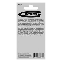 Bit Phillips Imantado PH2 50mm 1/4'' Limitador Profundidade Aço S2 Japonês Gross 1145656