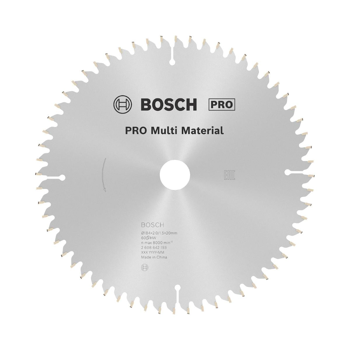 Disco De Serra Circular Bosch Pro Multi Material 184mm 60D