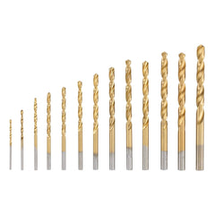 Jogo De Brocas Aço Rápido Para Metal 1,5-6,5mm 13pçs Revestimento Nitreto Titânio MTX