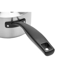 Panela Tramontina Grano Black Aço Inox Corpo Triplo 16 cm 1,7 L com Tampa e Cabo