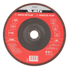 Disco de Desbaste Flap Óxido de Alumínio MTX P100 180mm x 22,2mm Desbaste e Acabamento