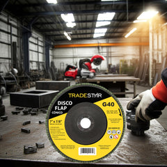 Disco Flap 180 mm G40 Fibra Cônico Aço Tradestar