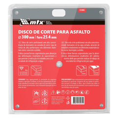Disco de Corte Diamantado 300x25,4mm para Concreto e Asfalto MTX 7316455