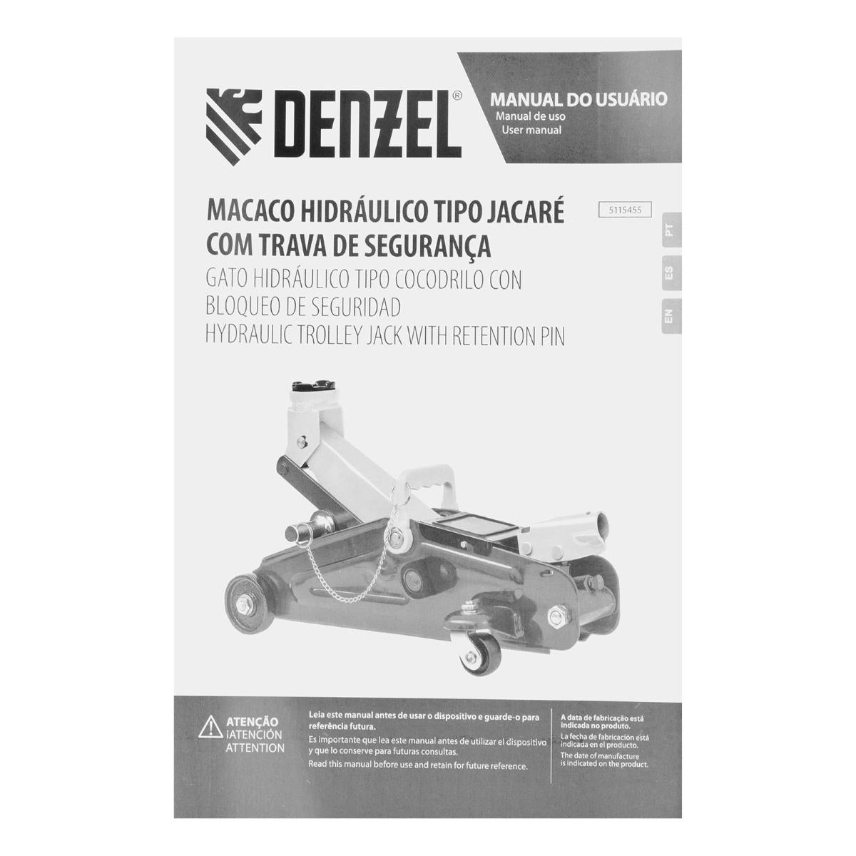 Macaco Hidráulico Jacaré 2 Toneladas 130-330mm Com Trava Denzel 5115455 - Guimepa