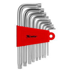 Jogo de Chaves Torx Curtas Cromo Vanádio T10-T50 9pcs Acabamento Acetinado MTX 123059