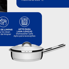 Frigideira Em Aço Inox 24 Cm 3,3 L Fundo Triplo Com Tampa Tramontina Solar