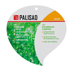 Escardilho 5 Dentes 50x320mm Madeira Palisad Cabo Verniz 1PC Sacho Garra 623538