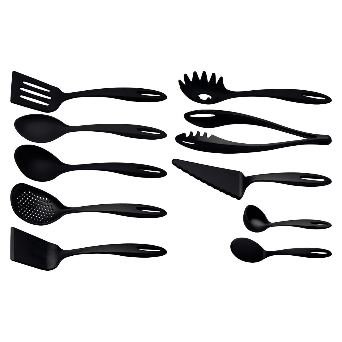 Jogo De Utensílios Tramontina Ability 10 Peças Nylon Preto 180 Graus Antiaderente