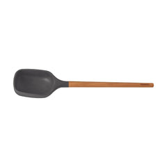Colher De Servir Tramontina Live Silicone Cinza Cabo Madeira Resistente 210°C Antiaderente