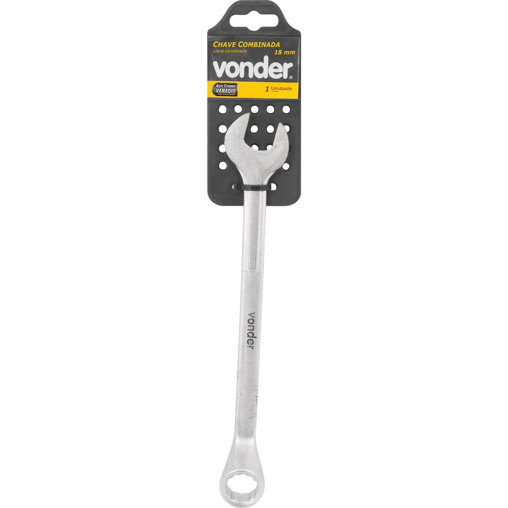 Chave Combinada 18mm em Aço Cromo Vanádio Encartelada Vonder