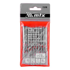 Broca Aço Rápido Standard Para Metal 7mm Polida 10 Peças HSS MTX 715709