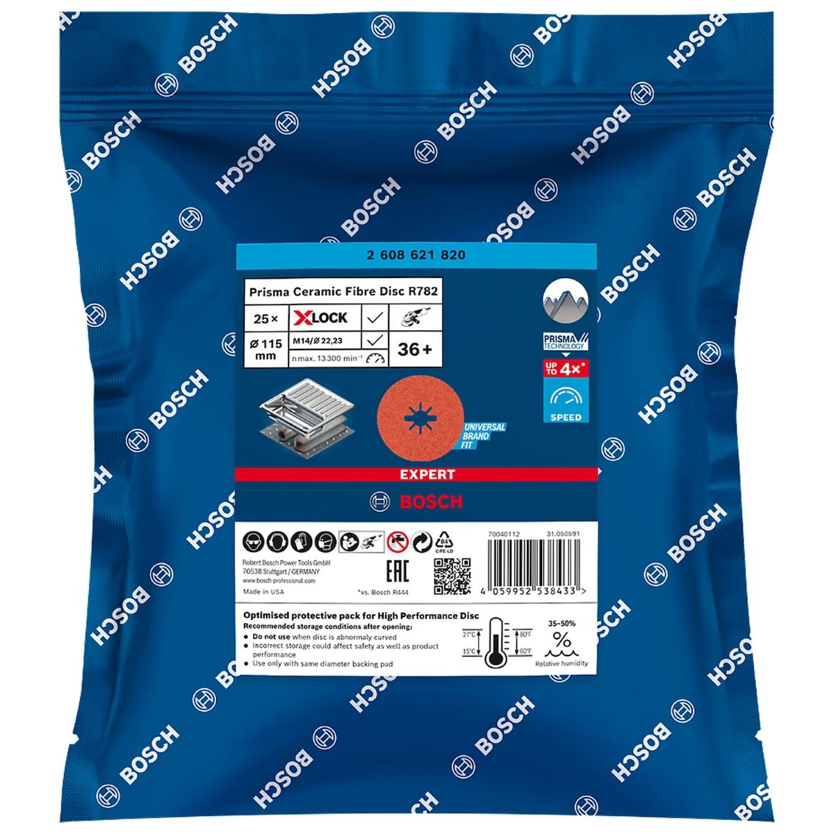 Disco Desbaste Bosch Expert Prisma Ceramic Ø115mm G36+ 25Pçs
