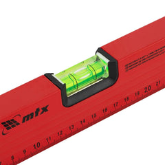 Nível De Alumínio Com Régua Vermelha 3 Bolhas 12'' 300mm MTX 332189 Precisão 1mm/m