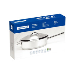 Frigideira Aço Inox 28 cm 4,8 L Fundo Triplo Com Tampa E Alça Solar Tramontina