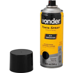 Tinta Spray Acrílica Alta Temp. Preto 350ML/250G Vonder