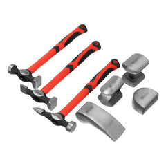 Jogo Chapeador Reparo Automotivo 3 Martelos 4 Tassos Maleta Plástica 7pcs MTX 1084555 Aço Ferramenta Temperado