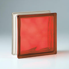 Tijolo de Vidro 19 x 19 x 8 CM Vermelho Translúcido 06 Unidades Tradestar