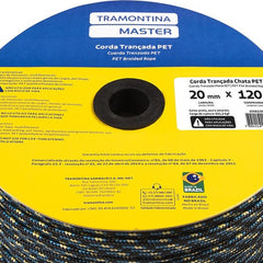 Corda Tramontina Master Trançada Chata Pet 20mm 120m Carga 831,2kgf Equinos