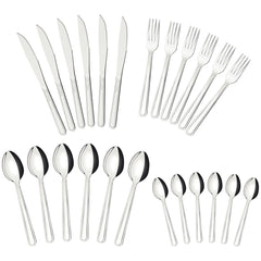 Faqueiro Tramontina Buzios 24 Pecas Em Aco Inox Servico De Mesa Completo Com Facas De Churrasco