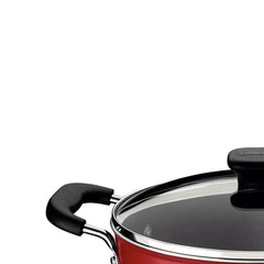 Caçarola Tramontina Sicília Alumínio Antiaderente Starflon 24 cm 4,3 L Vermelha Espessura 3,0 mm