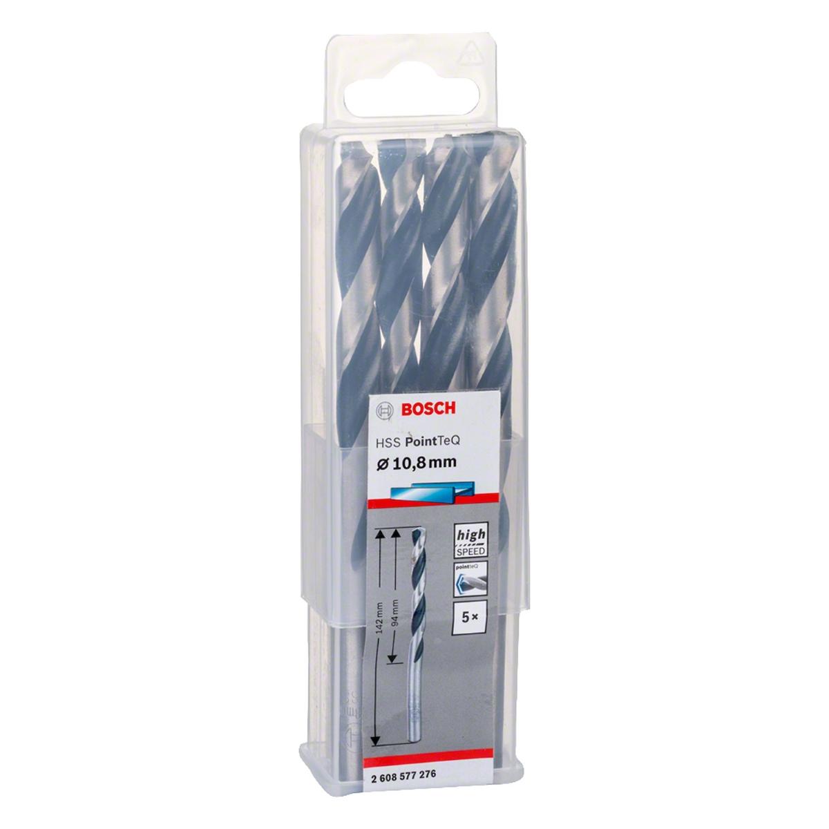 Broca Metal Bosch Aço Rápido Hss-Pointteq 10,8mm 5 Peças