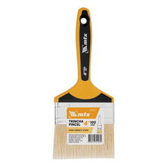 Trincha Pincel 4'' Verniz Cerdas Brancas Cabo 2 Componentes MTX Profissional