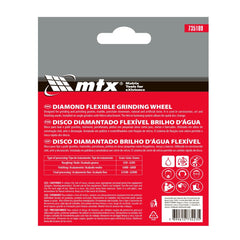 Disco Diamantado Flexível 100mm 5pc MTX Desbaste Refrigerado Grão 400
