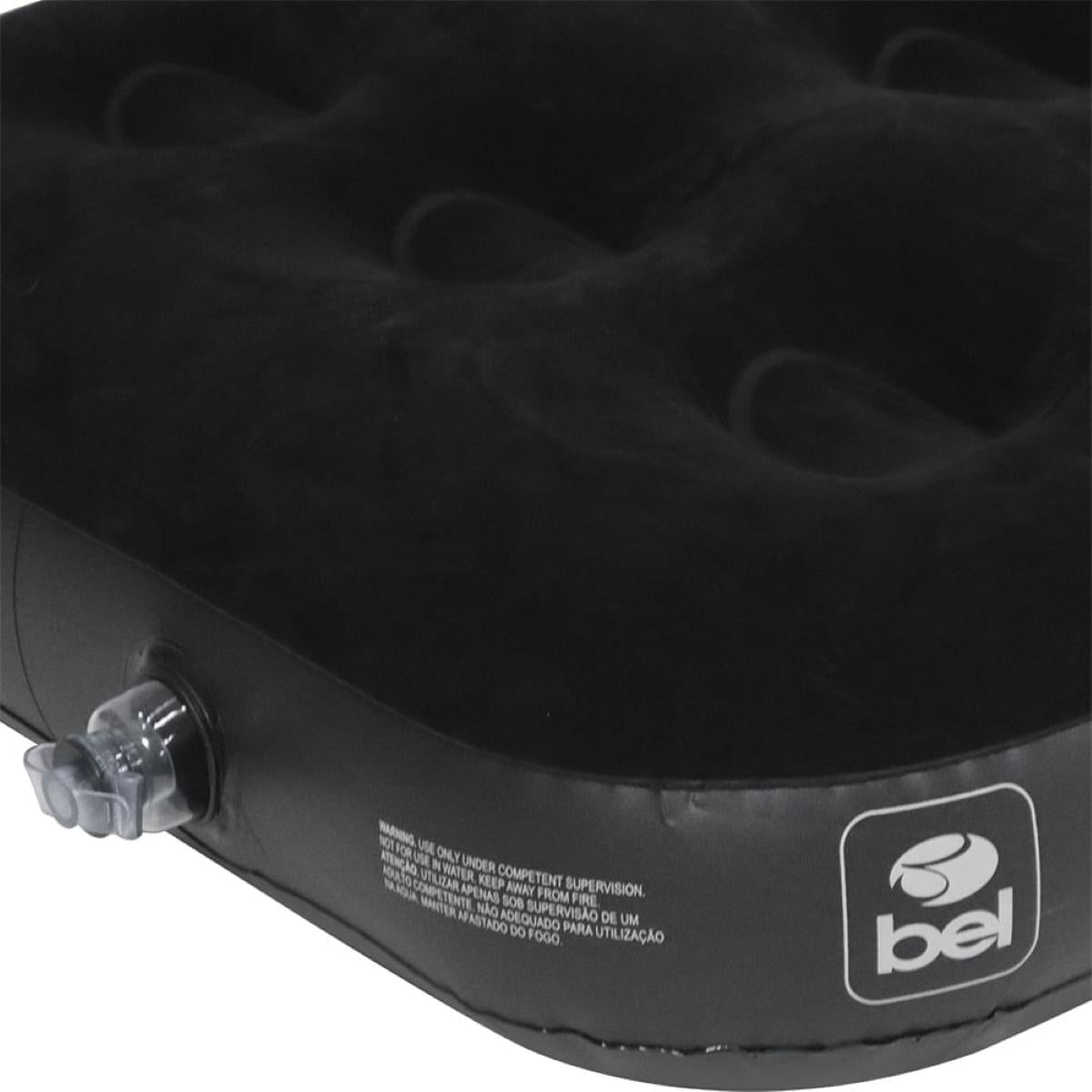Colchão Inflável Solteiro Deluxe Comfort Bel Preto Toque Aveludado e Fácil de Guardar - Guimepa