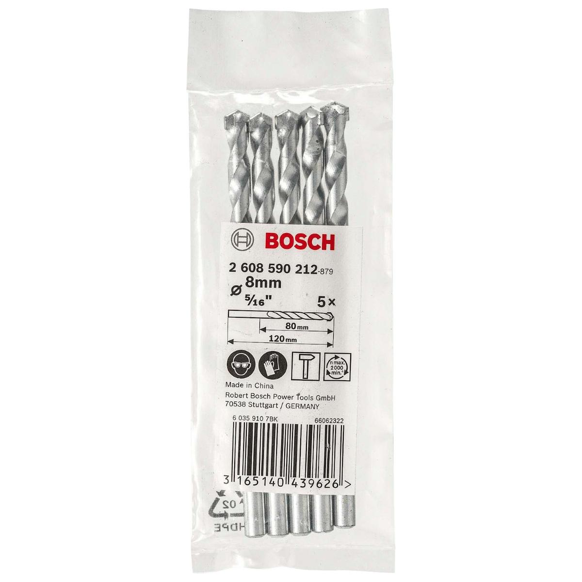 Broca Para Concreto Bosch Cyl-1 Ø8 X 80 X 120 mm 5 Peças