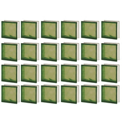 Tijolo de Vidro 19x19x8 Verde Translúcido 24 pçs Tradestar
