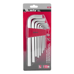 Jogo De Chaves Allen Longas 2-12mm 9pçs Acabamento Acetinado Cromo Vanádio MTX 123029