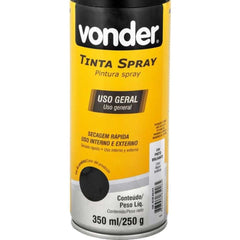 Tinta Spray Acrílica Preto Brilhante 350ML/250G Vonder
