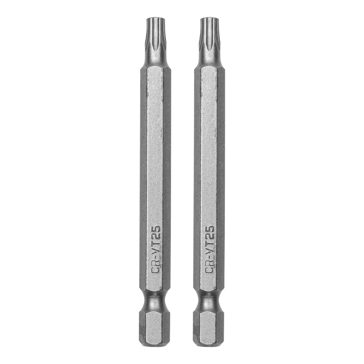 Bits Torx T25 Cromo Vanádio 75mm 2pcs MTX 1166055 Haste 1/4'' Resistente Durável