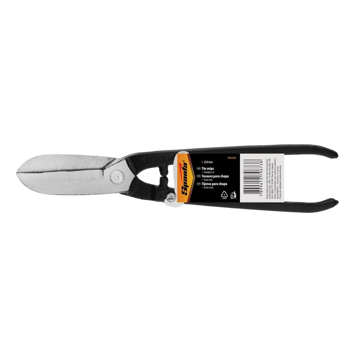 Tesoura Para Chapa Corte Reta 10'' 250mm 0,6mm Aço Carbono Sparta 7831355