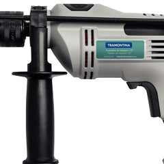 Furadeira de Impacto 500W 1/2'' 220V Tramontina com Empunhadura Auxiliar e Reversão
