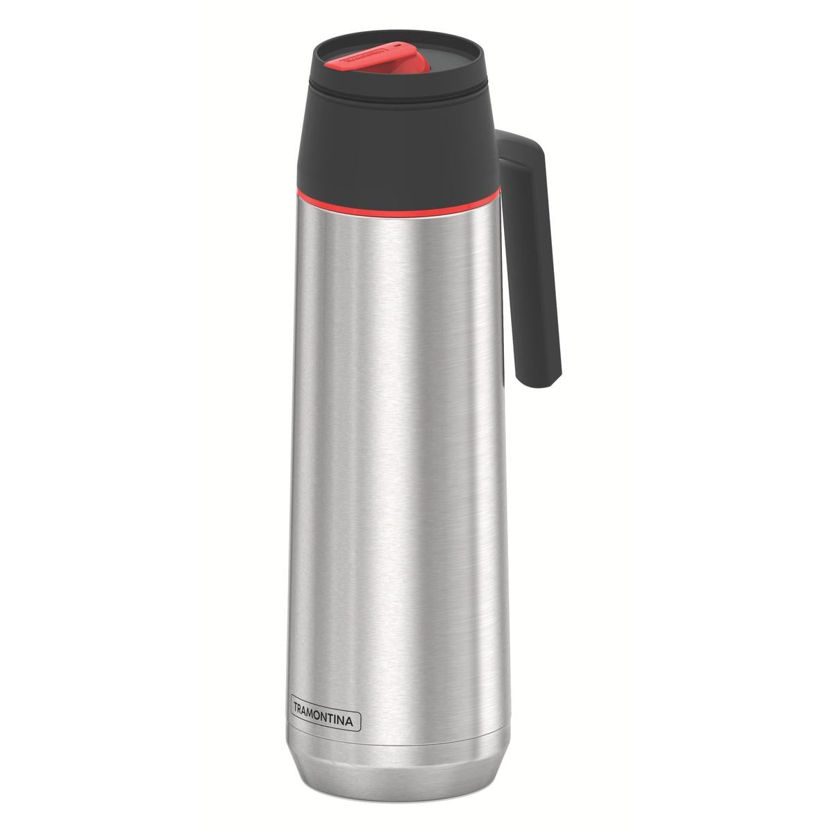 Garrafa Térmica Tramontina Exata Aço Inox 1 L Com Ampola Em Aço E Trava Antidigital