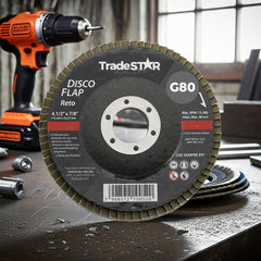 Disco Flap 115 mm G80 Fibra Reto Aço Tradestar