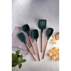 Pegador De Massa Tramontina Live Silicone Verde Cabo Madeira Resistente 210°C Antiaderente