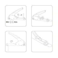 Alicate Crimpador Coaxial 6'' Tramontina PRO para Terminais F, BNC, RCA Aço Cromado