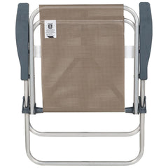 Cadeira de Praia Alta Lazy em Alumínio Bege Bel Dobrável Suporta até 110kg