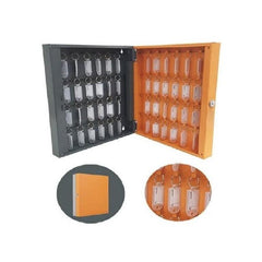 Porta Chaves com 48 Chaveiros Cinza e Laranja Presto