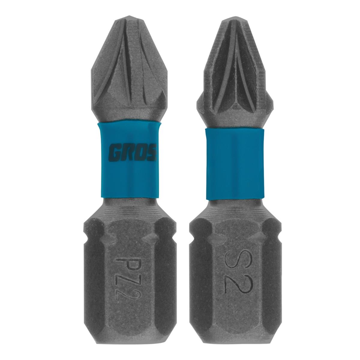 Bit Torção PZ2 25mm Gross 1147855 2PCS Impacto Aço