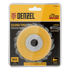 Escova Tipo Copo 75mm Aço Inoxidável 0,5mm Rosca M14 Para Esmerilhadeira Ferrugem