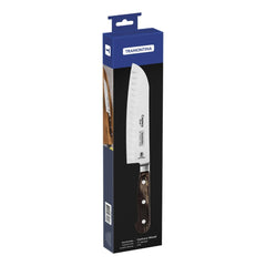 Faca Santoku Tramontina Century Wood 7 Polegadas Aço Inox Forjado Cabo Madeira Tratada Profissional